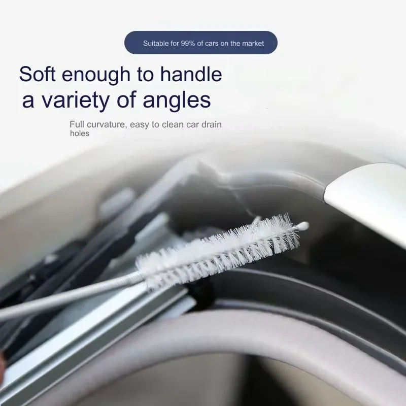 1 pair auto sunroof drain remover Flexible pipe cleaning kit Car 1.5m brush / 550ml water ejector Clean car drain hole tools set