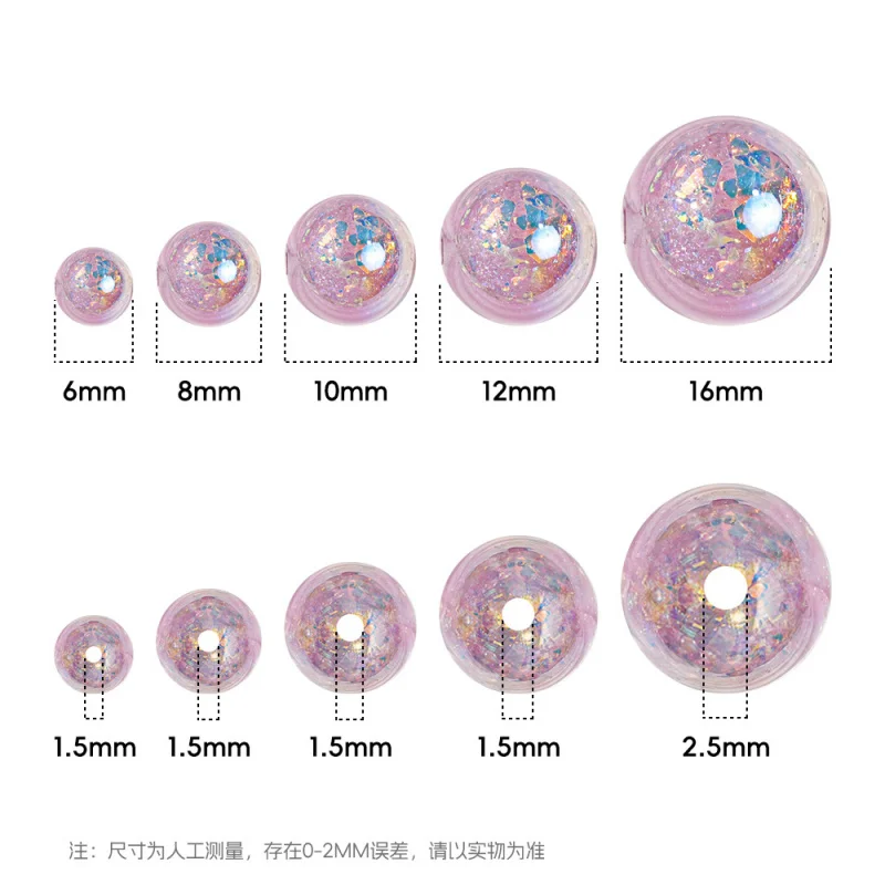 10 من الراتينج المتفرق المستدير الملون ، 6 8 10 12 16 حبة لصنع المجوهرات إكسسوارات سلاسل المفاتيح سهلة الاستخدام
