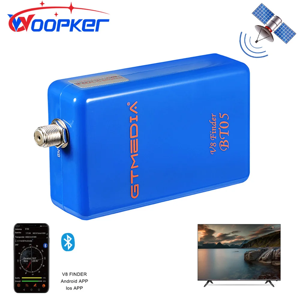 Woopker Finder V8 Bt05 Sat Finderfor I0S/android System 1080P Dvb S2 with Bluetooth Built-In Battery