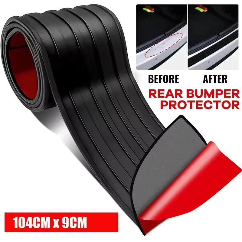 Anti-scratch Car Trunk Door Sill Plate Protector Universal Rear Bumper Guard Rubber Mouldings Pad Trim Cover Strip Car Styling