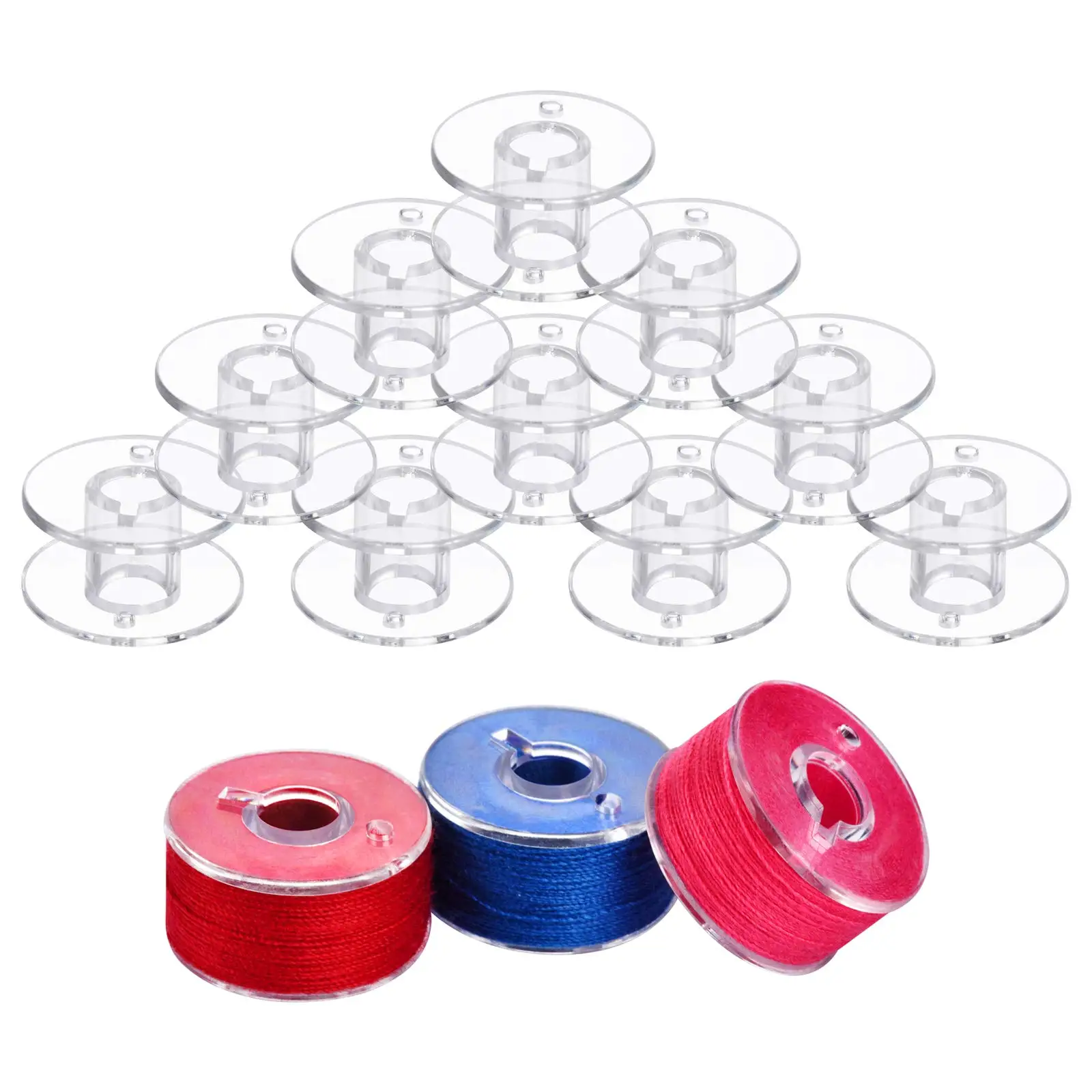 (50pcs/Pack) Plastic Bobbins SA156 for Brother SINGER Class 15 Transparent Sewing Bobbins Sewing Machine and Embroidery