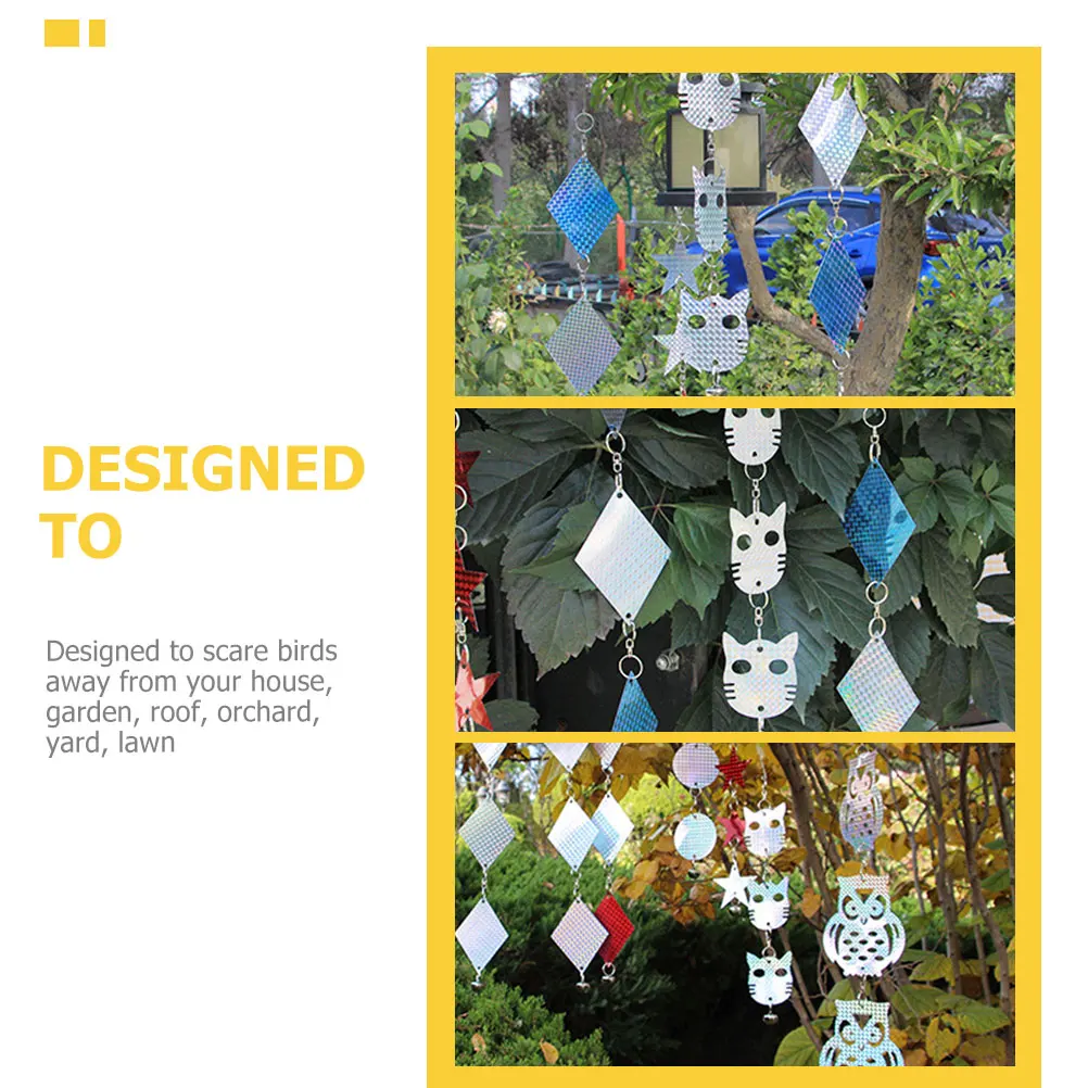 

4pcs Reflective Bird Scare Discs Holographic Wind Spinning Deterrents For Garden Outdoor House Lawn Boat Crops Woodpecker Pigeon