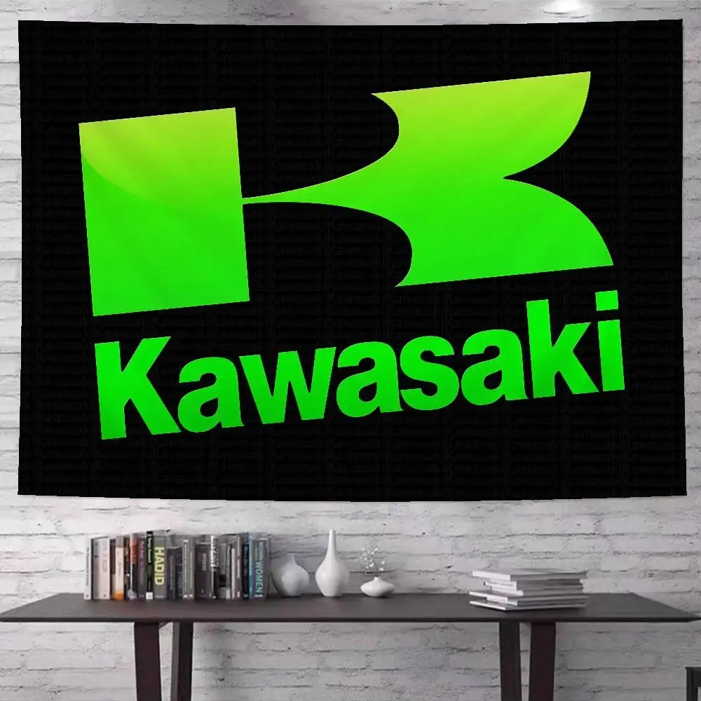 K-KawasakiS Motorcycle Printed Large Wall Tapestry Art Science Fiction Room Home Decor Decor Blanket