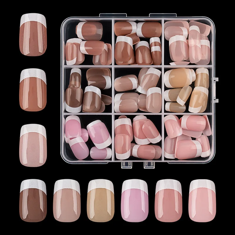 Coffret de 9 couleurs pour Nail Art, couleur Pure, Surface inje, 08 pièces, pointes pour bricolage, outils de soins des ongles