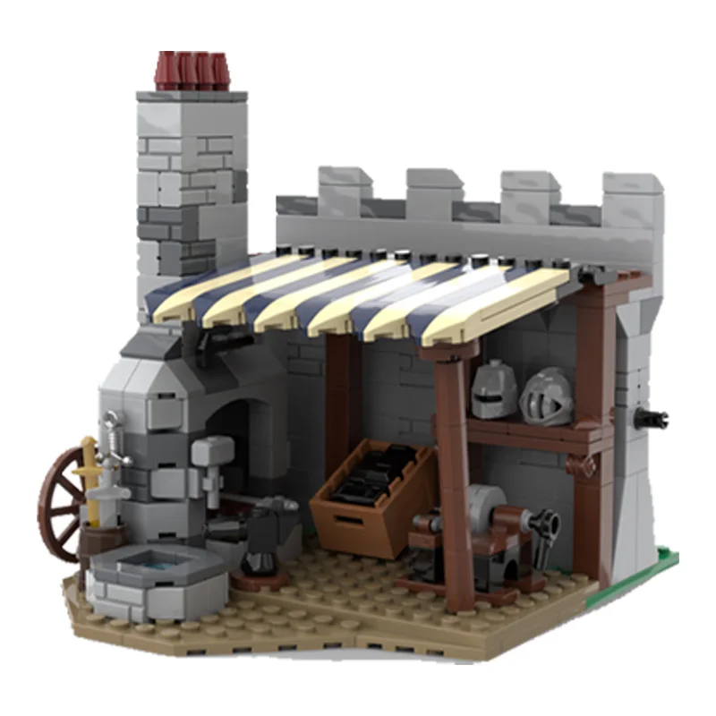 Medieval Blacksmith & Stable with Archery Range - MOC Building Block Set, 100% Compatible Creative Assembly Toy, Perfect Holiday