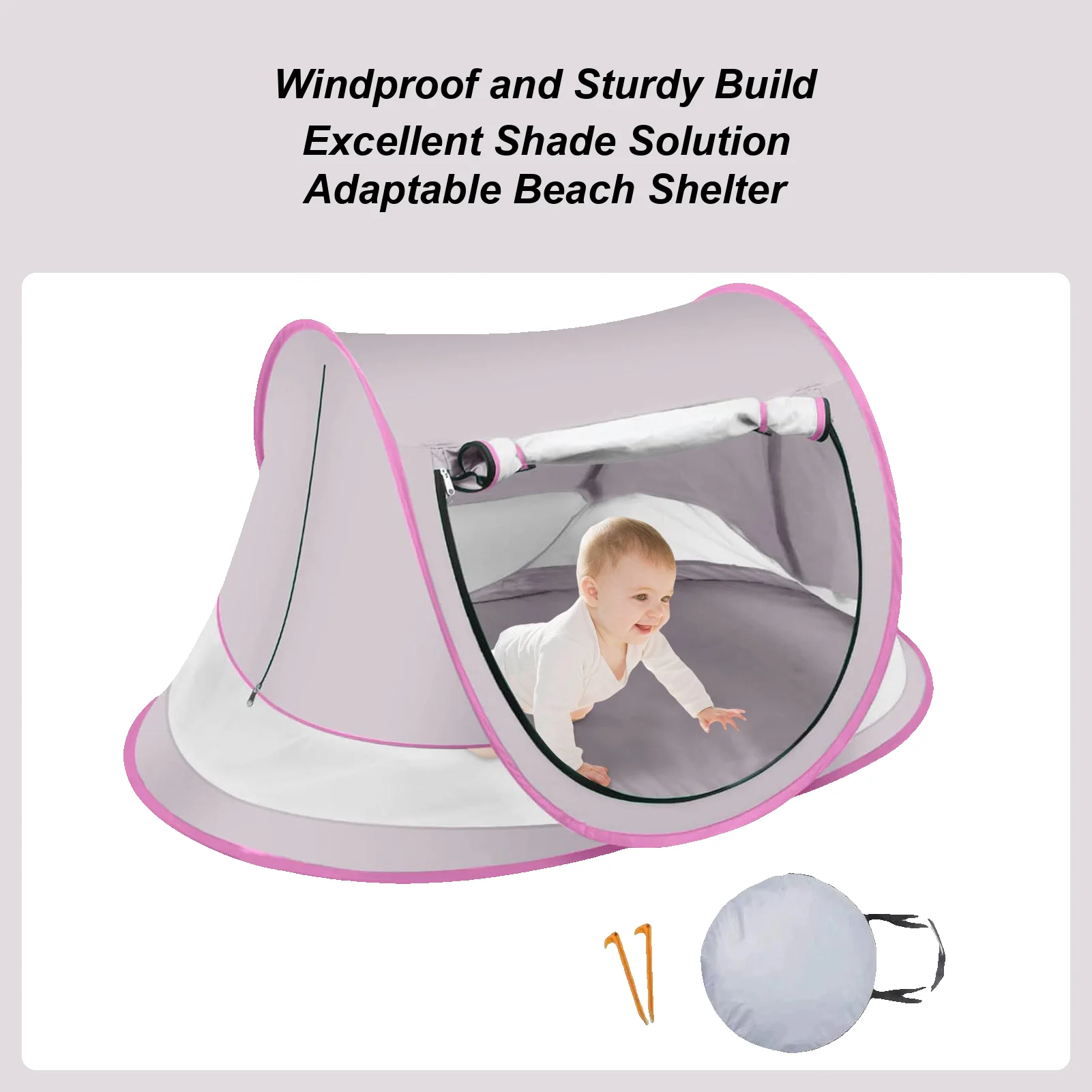 خيمة شمس للأطفال، مظلة للشاطئ، مظلة مقاومة للرمل، مظلة خارجية خفيفة الوزن للعب في الفناء الخلفي، نزهة، حديقة الإجازة في البحيرة