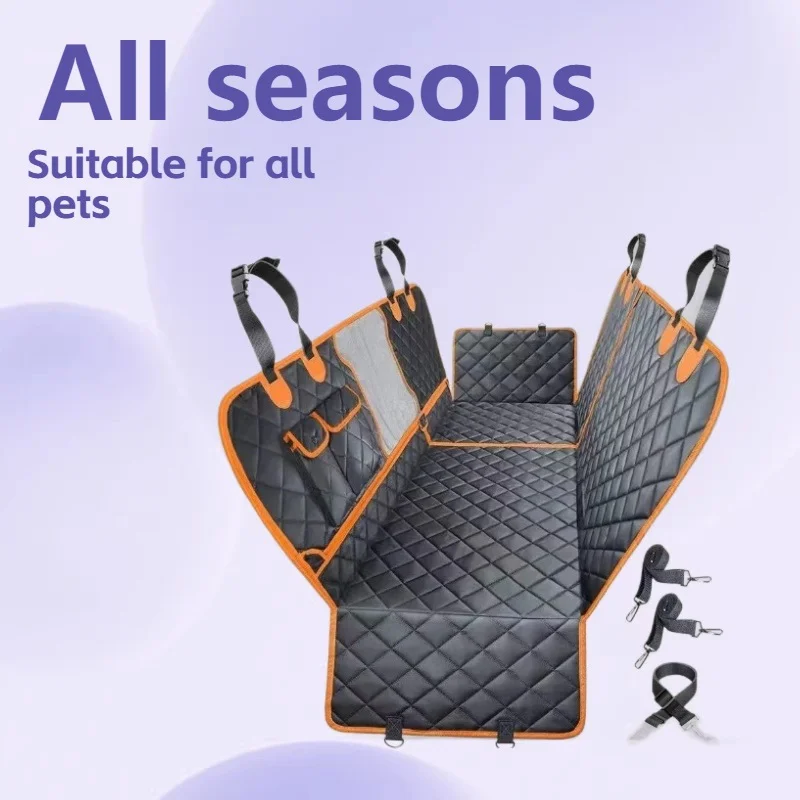 Dog Car Seat Cover Waterproof Pet Back Seat Hammock Anti-Scratch Nonslip Rear Protector Mesh Window for Dogs Cats SUV Truck