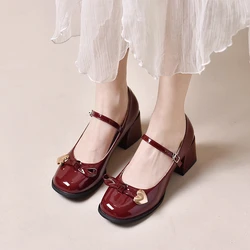 2023 Fashion Shoes for Women Mary Janes Women's High Heels Summer Dress Pumps Women Metal Decoration Buckle Strap Female Shoes