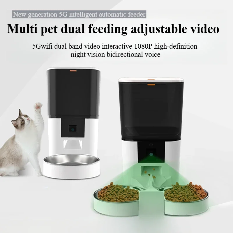 

NEW Automatic Dog Feeders with Camera 1080P HD 5G WiFi Pet Feeder Tuya APP Control Automatic Cat Dog Food Dispenser Furpipi