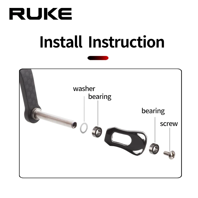 Ruke 1pc Fishing Reel Single Handle With Carbon Knob And Rocker For Shi/D Type Fishing  Spinning Reel DIY Accessory Light Weight