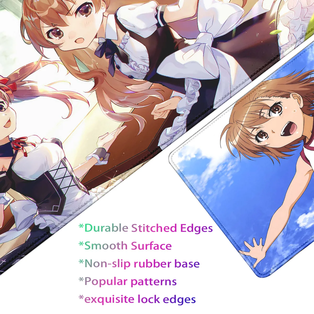 Antiderrapante Anime Grande Mouse Pad, Esteira de Mesa, Mousepad, Canhão Elétrico Científico, Toaru, Kagaku, NoRerugan, MisakaMikoto, Grande