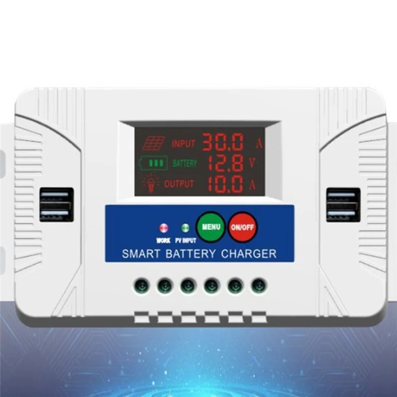 جديد-PWM جهاز تحكم يعمل بالطاقة الشمسية جهاز تحكم بالطاقة الشمسية للمنزل وفي الهواء الطلق مع شاشة LED 20A