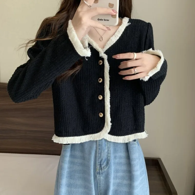 Jackets Women Solid Tassel Creativity Simple Autumn Elegant Prevalent Age-reducing Minimalist All-match Casual Basics Stylish