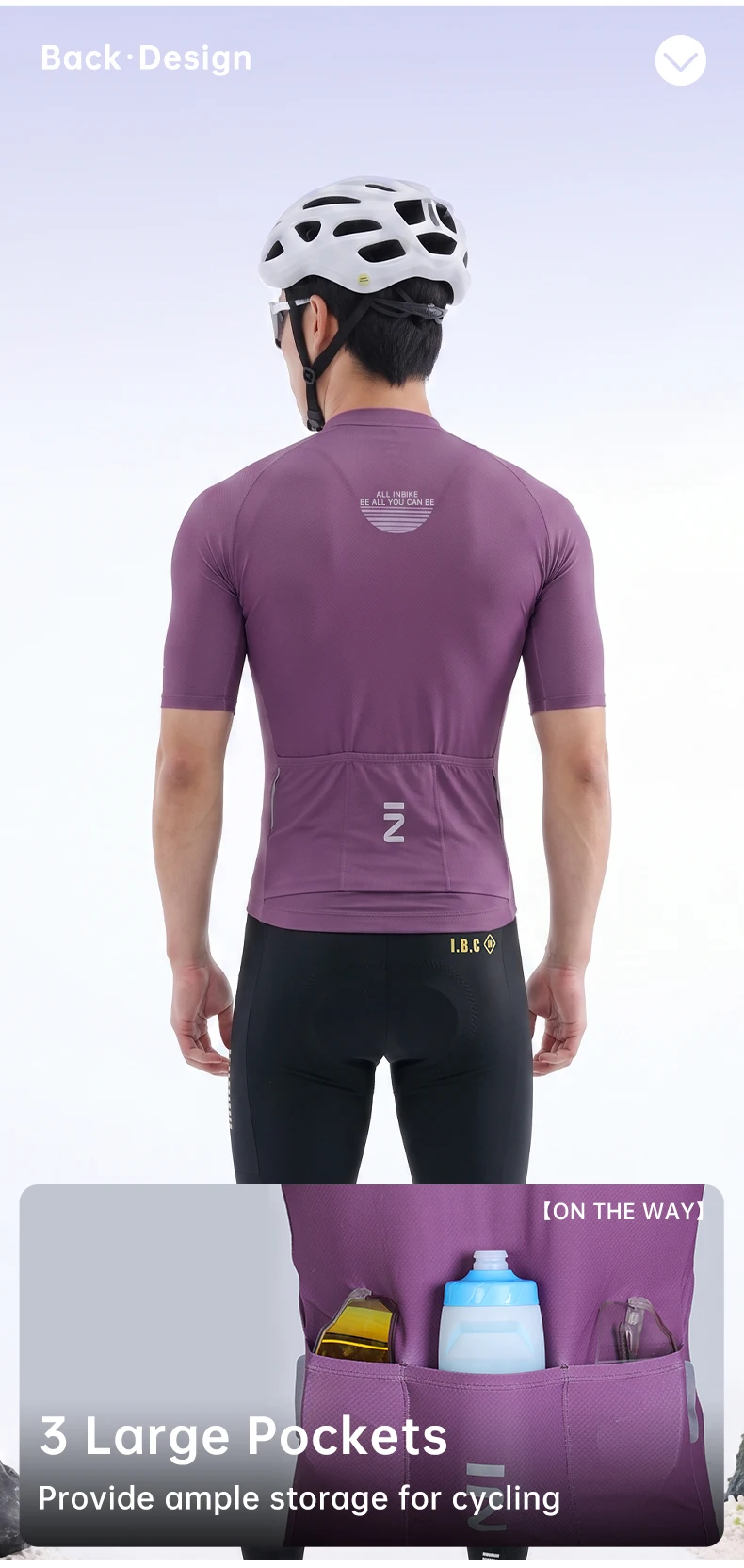 INBIKE Radtrikot Sommer Herren Kurzarm Atmungsaktiv Hochelastisch Rennrad-Shirt Schnelltrocknend Feuchtigkeitsableitend Fahrradbekleidung – Detail 5
