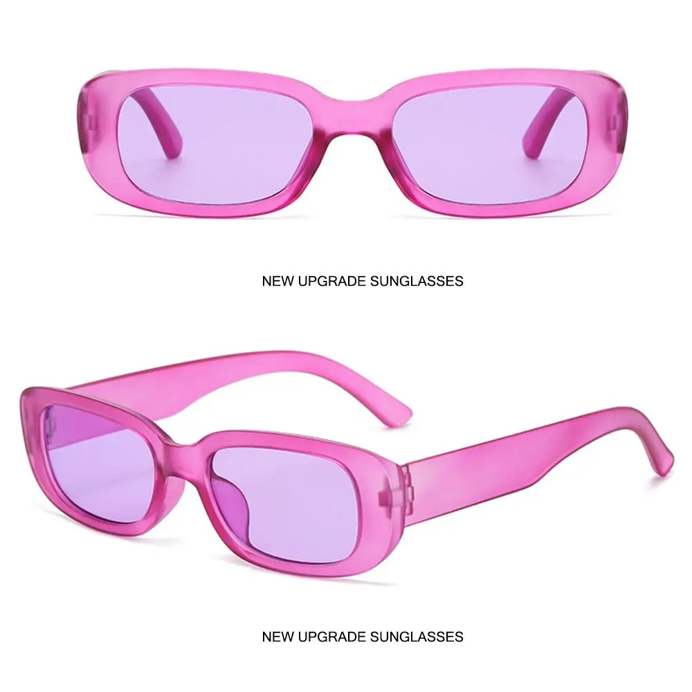 نظارات شمسية كلاسيكية بإطار مربع ضيق Y2K بلون الحلوى UV400 حماية مستطيلة نظارات شمسية 90's للنساء والرجال #2