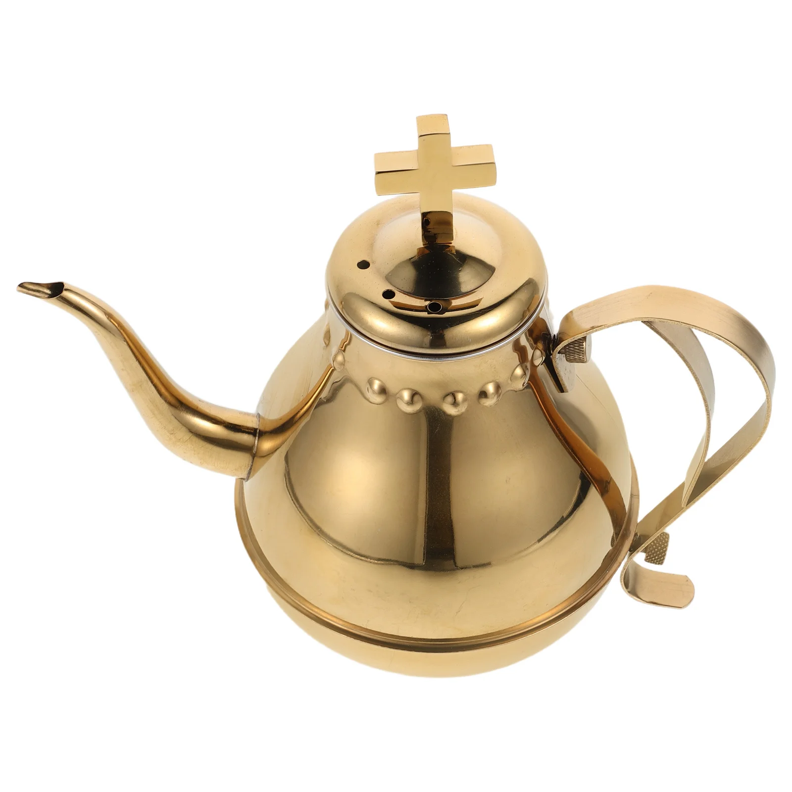 

Stainless Steel Communion Pot Gold Gooseneck Teapot For Church Religious Ceremonies Holy Communion Service Vintage Christian