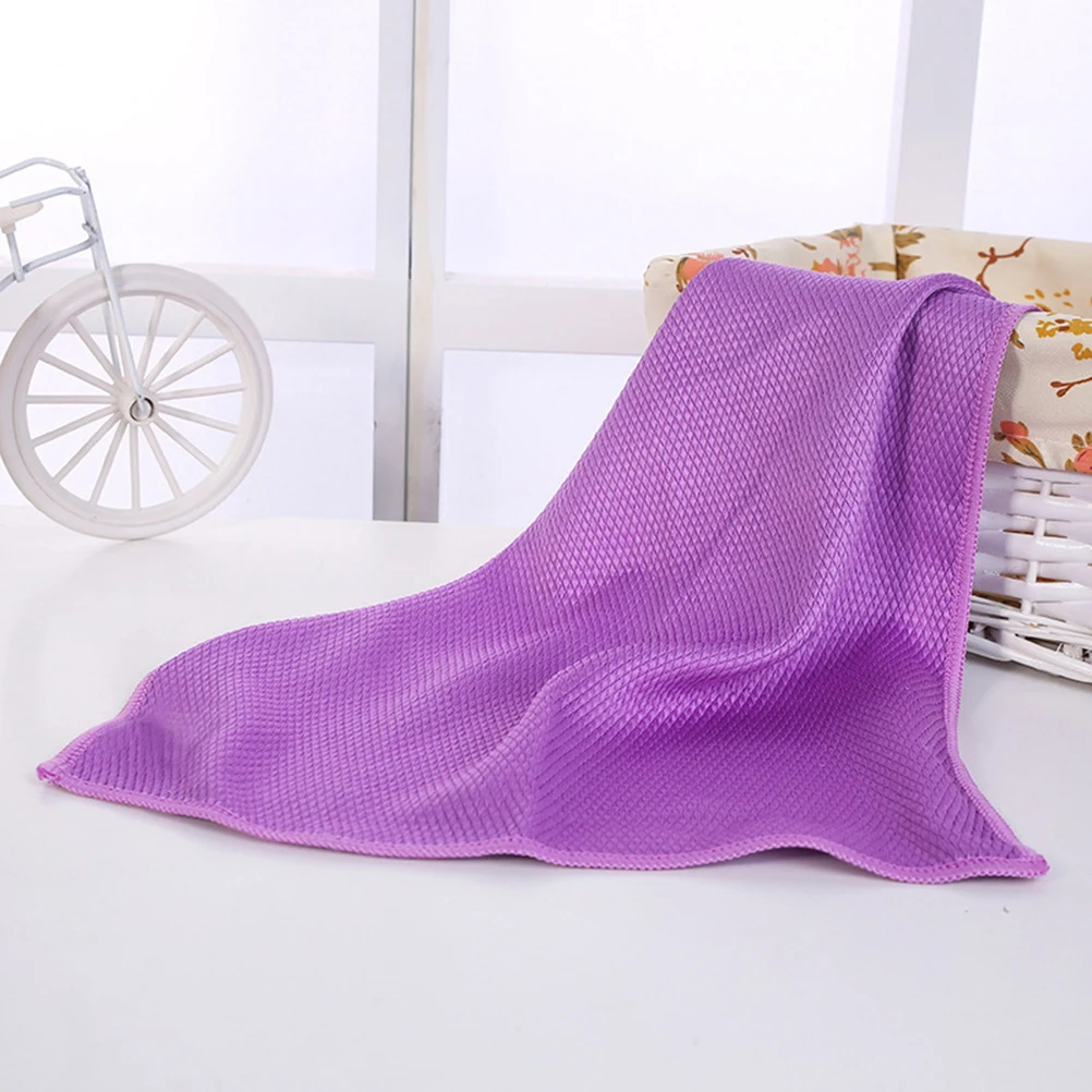 

5 pcs Cleaning Cloth Fiber Water Absorbable Washable Reusable For Kitchen Bathroom Dish Glass