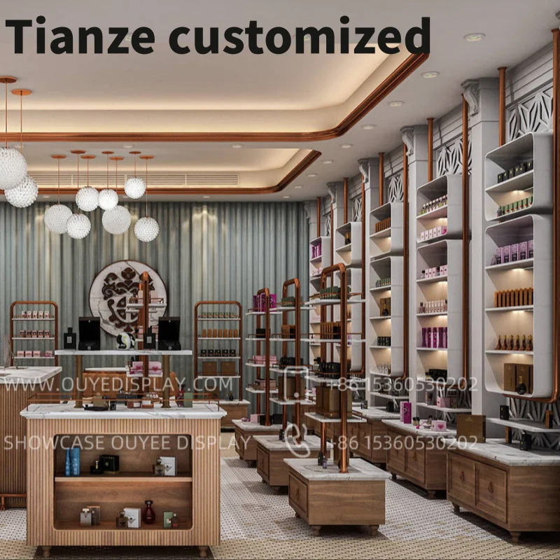 Customized-Decor Concept Small Perfume Retail Store Fit Out Fragrance Display Shopfittings Design