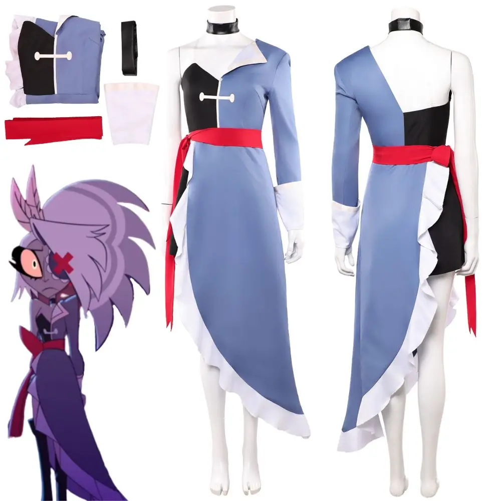 

Хазбин Вагги Косплей Фантазия Костюм Маскировка для женщин Девушки Платья Пояс Одежда для ролевых игр Хэллоуин Карнавальный костюм для вечеринки