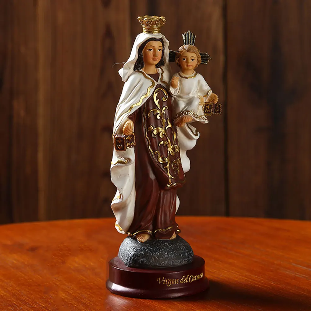 

Resin Virgin Mary Statue Beautiful Realistic Figure Home Office Decoration Religious Gift naments Church Adornment