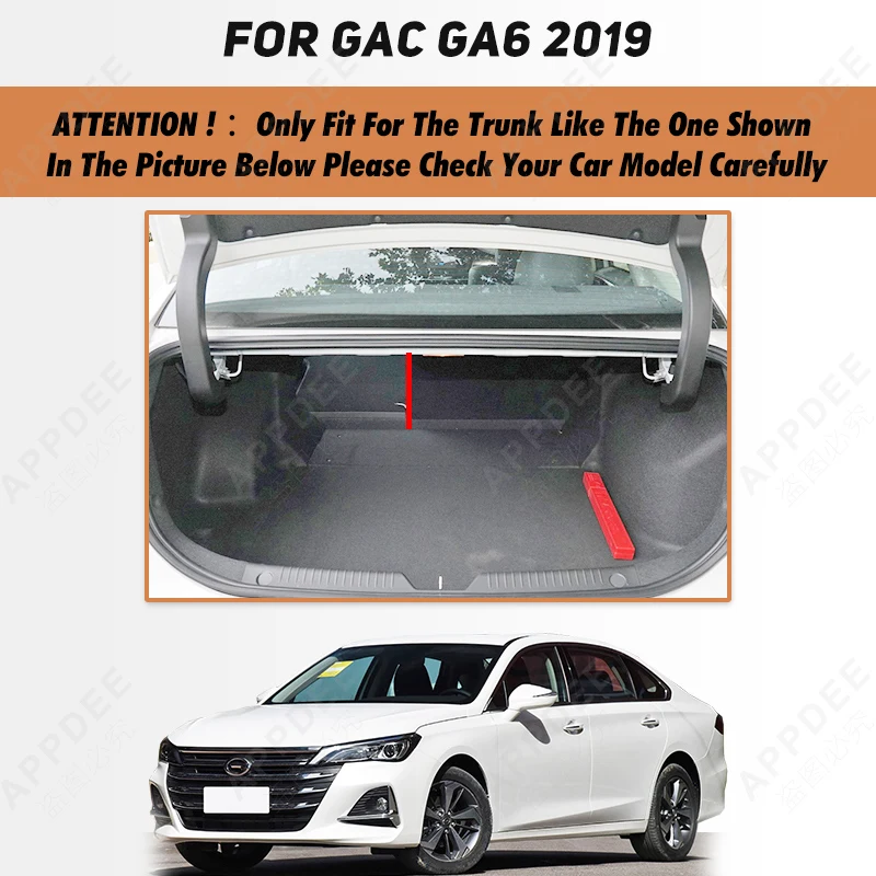 Auto Full Coverage Trunk Mat For GAC Trumpchi GA6 2019 Car Boot Cover Pad Cargo Liner Interior Protector Accessories