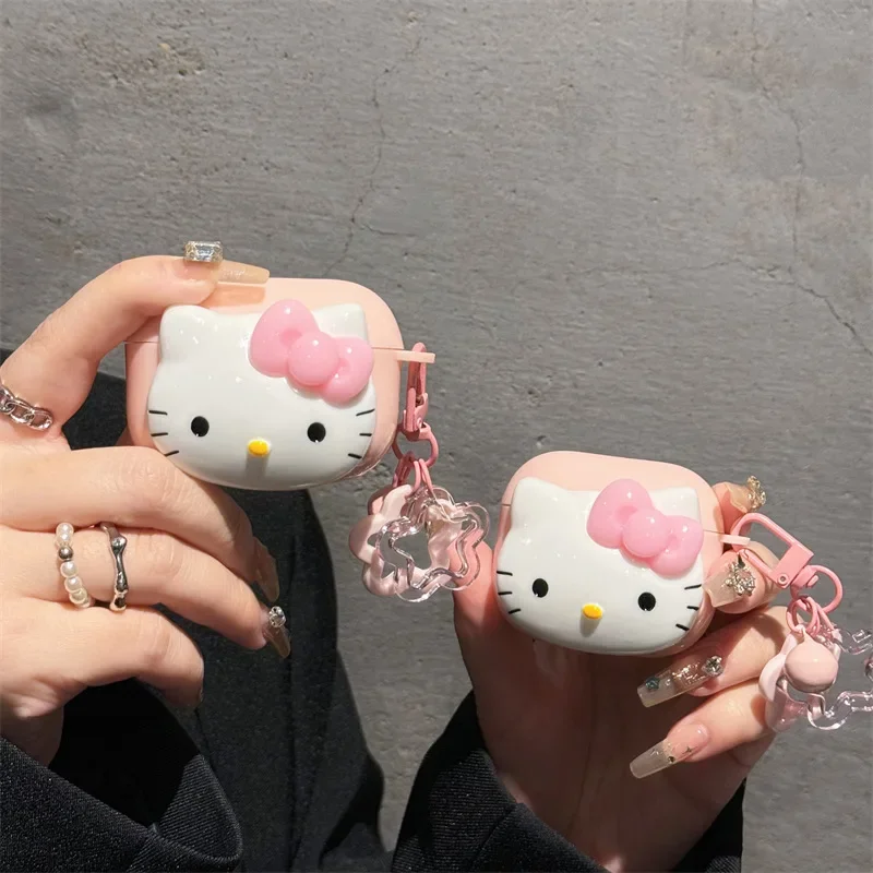 Hello Kitty na etui Airpods, urocze cukierkowe etui ochronne na słuchawki TPU z brelokiem na słuchawki Airpods Pro 2, etui dziewczęce, damskie Funda