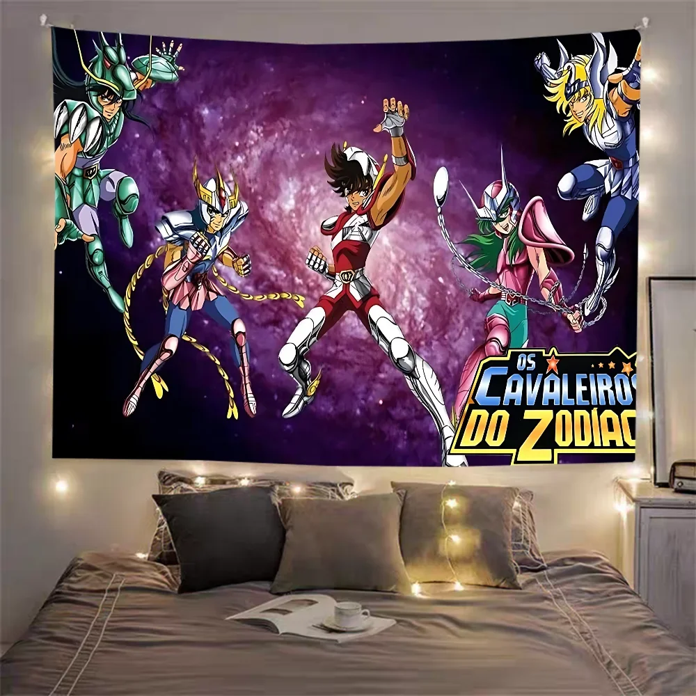 

Anime Knights Of The Zodiac Colorful Tapestry Wall Hanging Bohemian Wall Tapestries Mandala Wall Art Decor kawaii room decor