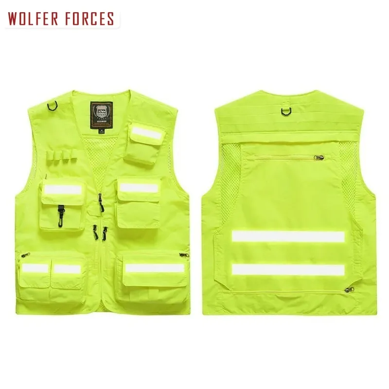 Hunting Vest Outdoor Work Men Luxury Men's Clothing Summer Mesh Sleeveless Jacket Fishing Tactical Large Size Multi-pockets DIY