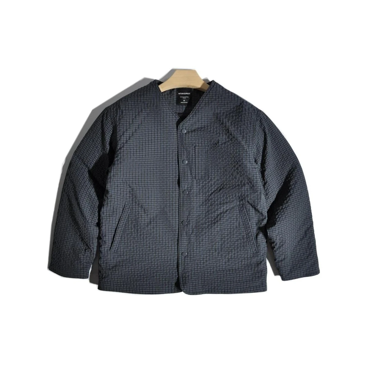 

Ретро-куртка в японском стиле в клетку, без подкладки, повседневная, с V-образным вырезом, теплая, хлопковая, с перекрестной строчкой, из полиэфирного волокна, с длинными рукавами, молодежная модная куртка