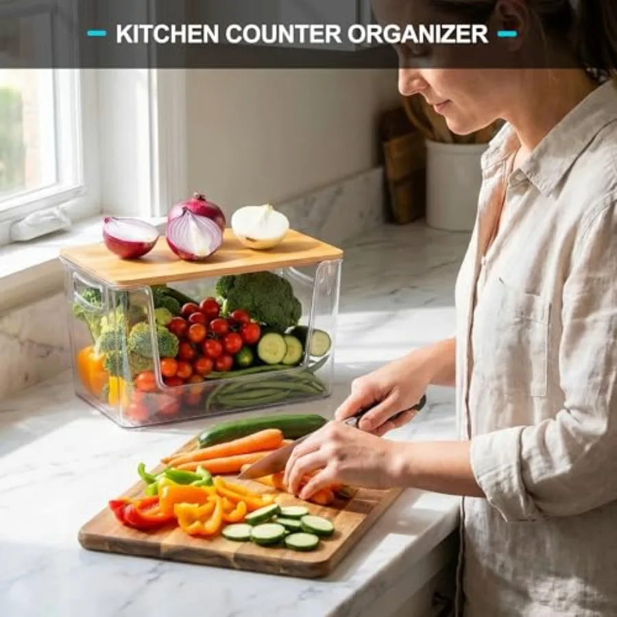 Pantry Organizers Storage, 2 Pack Large Storage Bins for Onion, Potato, Garlic, Canned Food, Organizer Bins for Under Sink, Kit view 4