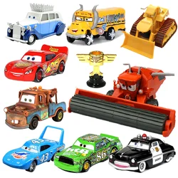 Disney pixar carros 2 3 relâmpago mcqueen corrida div fritter miss trator frank 1:55 diecast liga de metal modelo carro para o miúdo natal presente