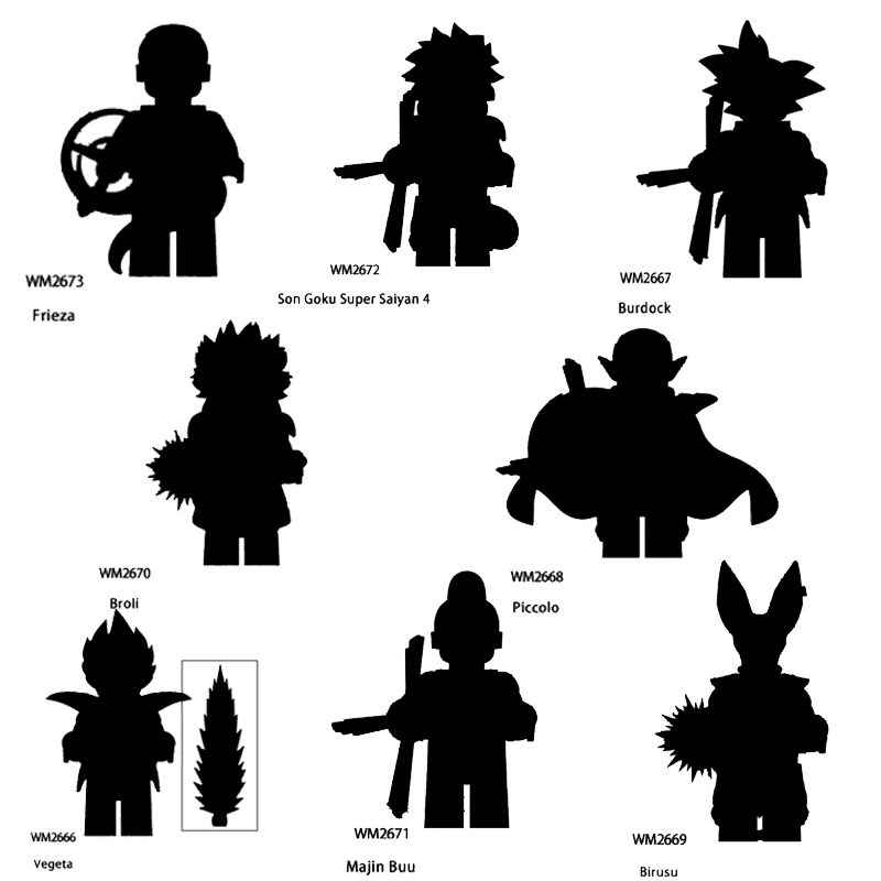 Cartoon  TV Anime Action Figures Super Saiyan Wukong, Beijita,Piccolo , Frisa, Bilus Action Building Blocks