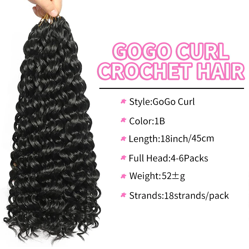GoGo Curl Häkelhaar 10/18 Zoll kurzes lockiges Häkelhaar für Frauen Water Wave Beach Curl Deep Twist Crochet Braids Synthetik