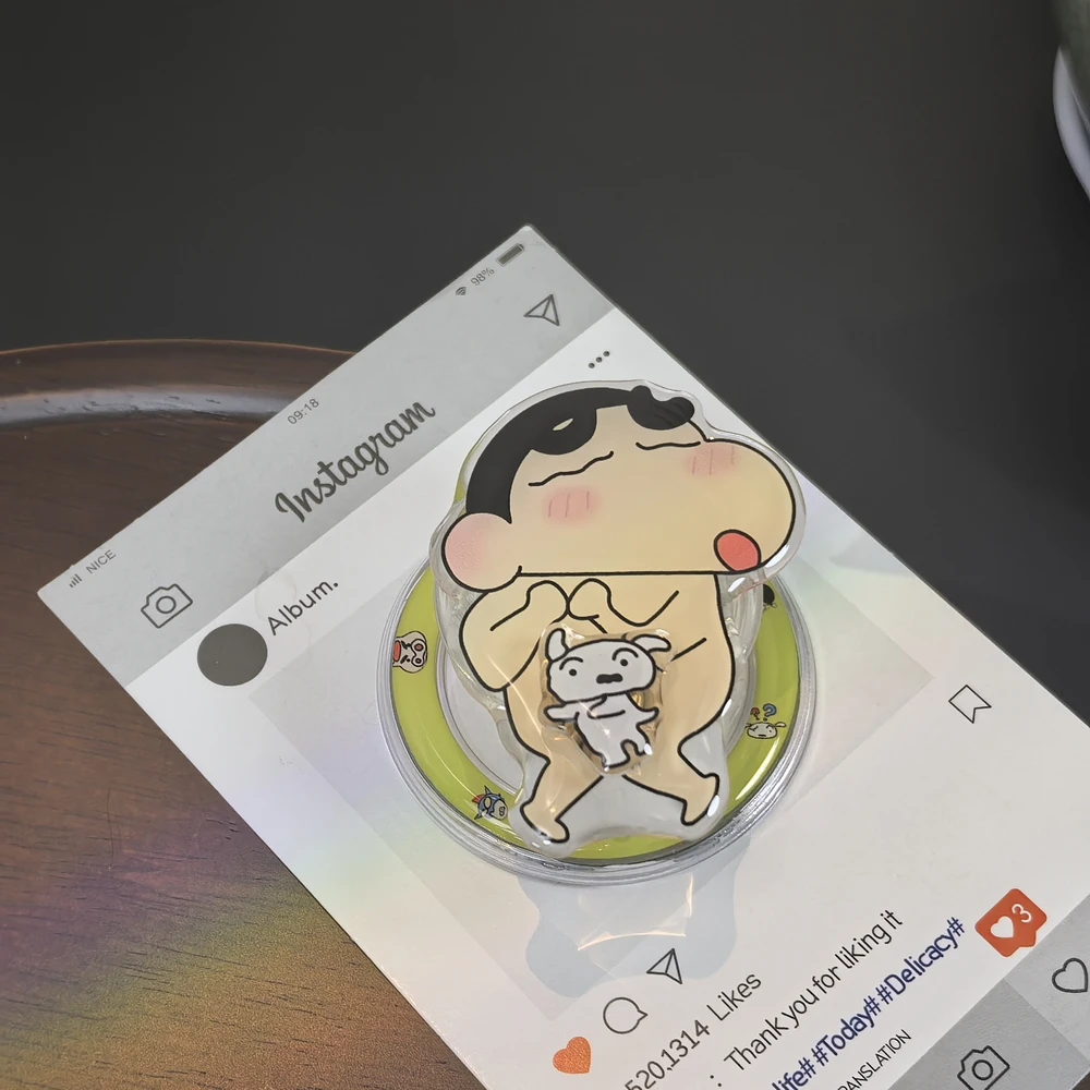 Crayon Shin-chan Niedlicher Magnetischer Handyhalter für Magsafe, Griptok Grip Tok Ständer für iPhone und Samsung, Faltbarer Kabelloser Ladehalter – Detail 3