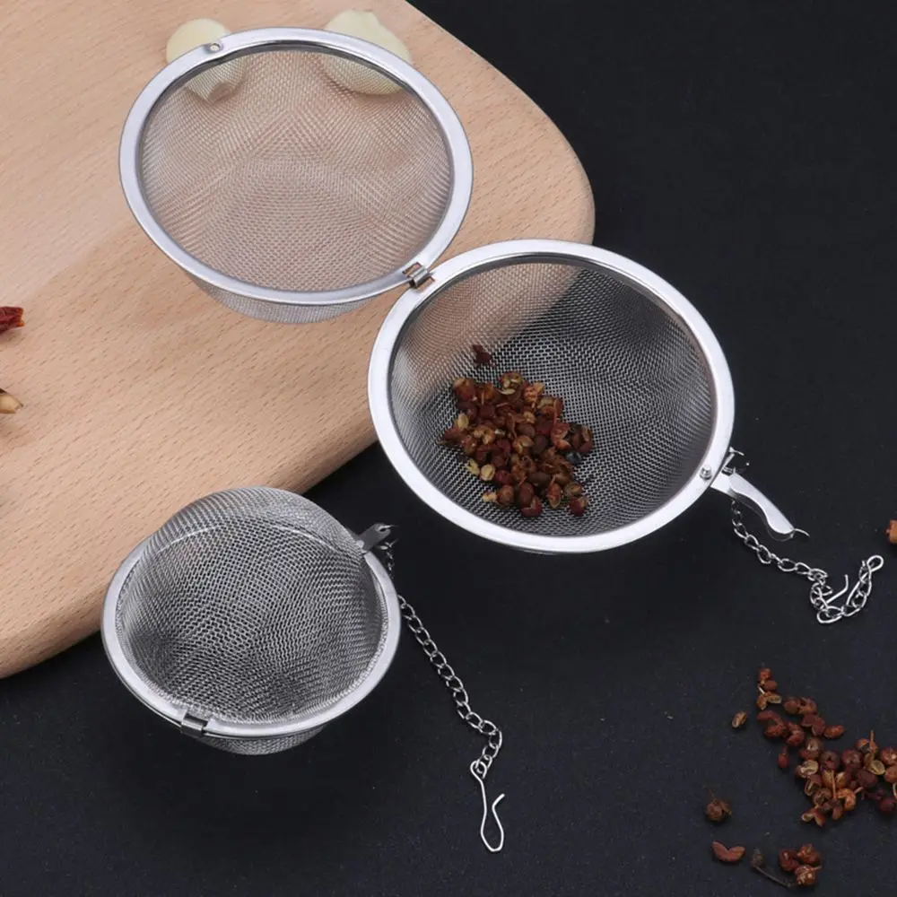 Reuse Stainless Steel With Hook up Spice Filter Tea Strainer Infuser Ball Seasoning Colanders