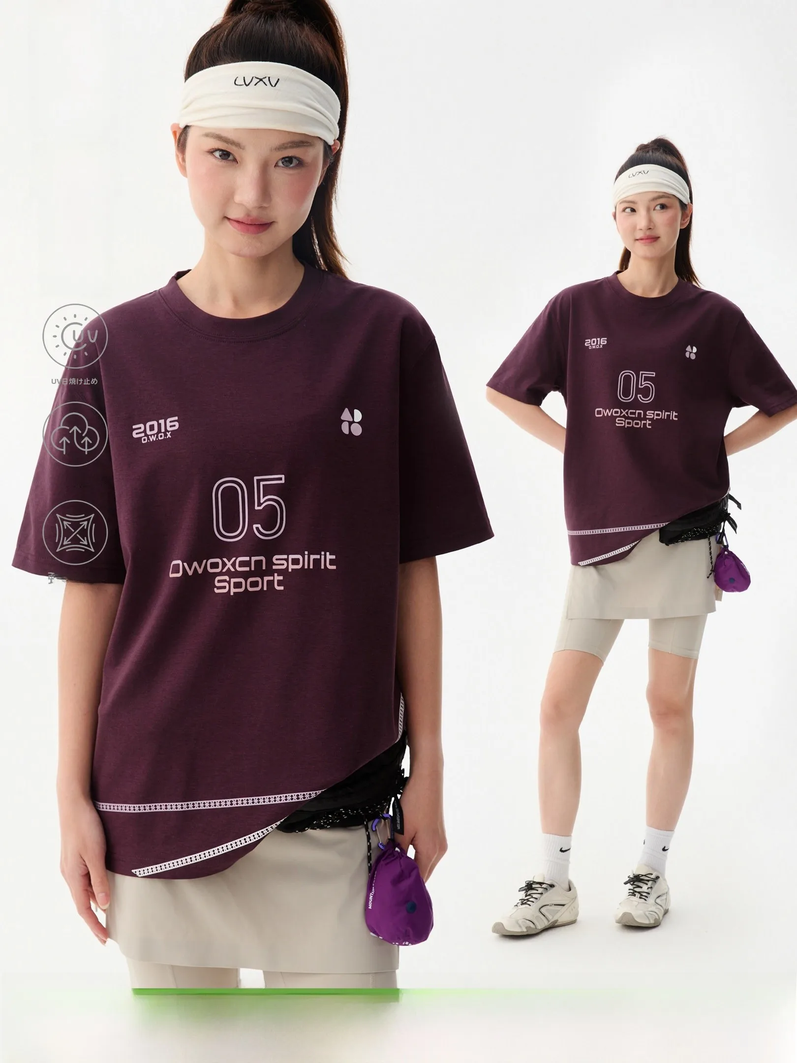 

Owox Cool Feeling Outdoor Sports Couple ort Sve T-irt Breathable UV Protection Lyocell Cotton Polyester Spandex Blend
