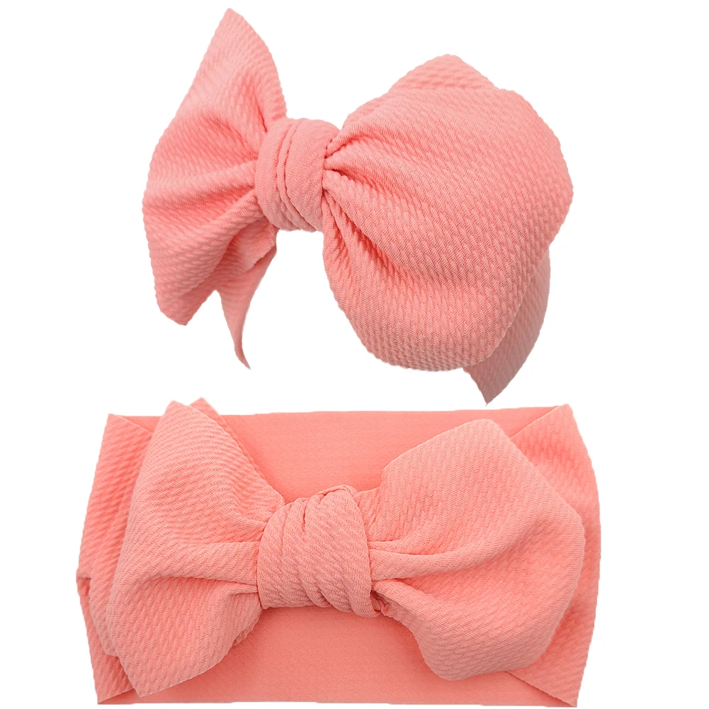 10Pcs/Lot Solid Bullet Fabric Baby Turban Headbands Flower Dot Print Hair Bands Big Bowknot Headwraps Kids Hair Accessories