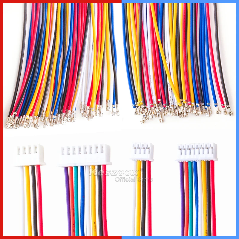 Yoeruyo JST XH2.54 إلى PH2.0 سلك كابلات الموصلات 22AWG 2-10Pin ذكر أنثى التوصيل المقبس محطة تمديد 40/50/80/100 سنتيمتر