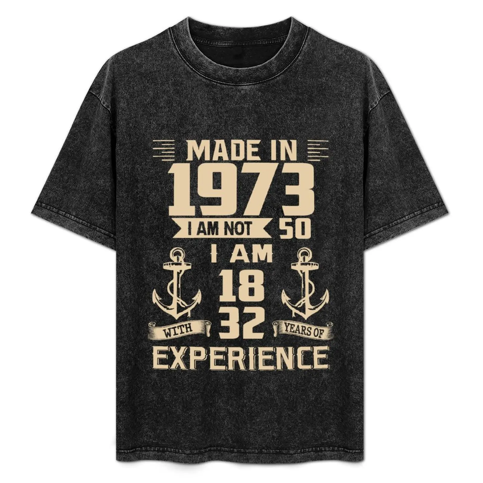 

Anchor Made In 1973 50th Birthday 50 Years Old T-Shirt Fashion Pattern Printed Tee Shirt
