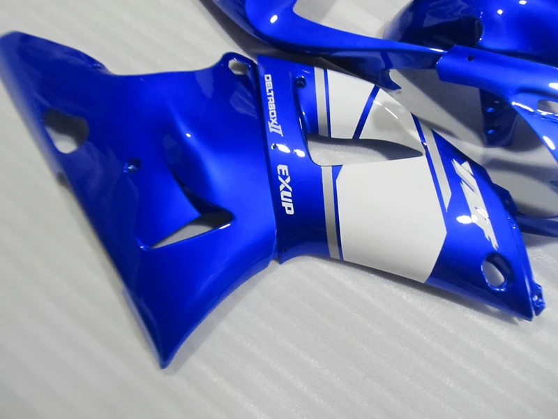 New hot moto parts Fairing kit for Yamaha YZF R1 98 99 blue white fairings set YZFR1 1998 1999 DC08