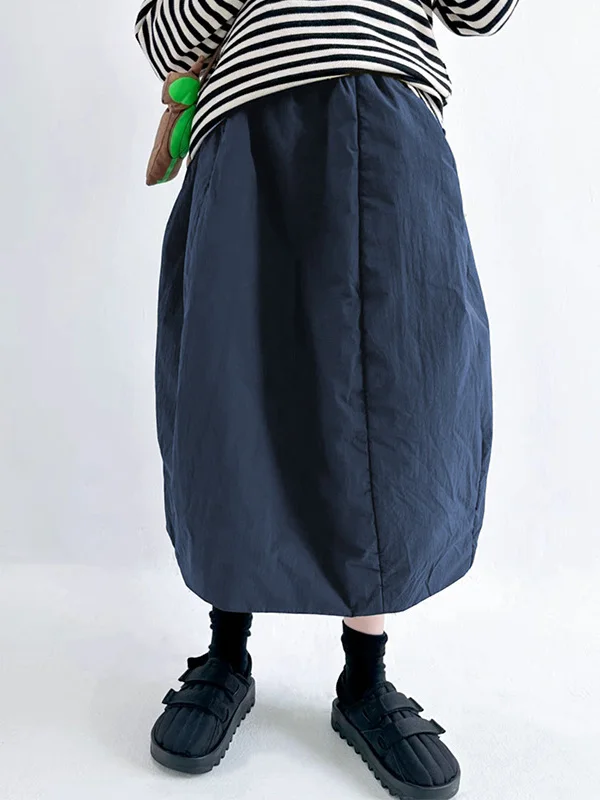 Thiened Cotton Winter New Sle Women's Skirt Faionable All-Match Large Size High Waist Warm f-length Skirt