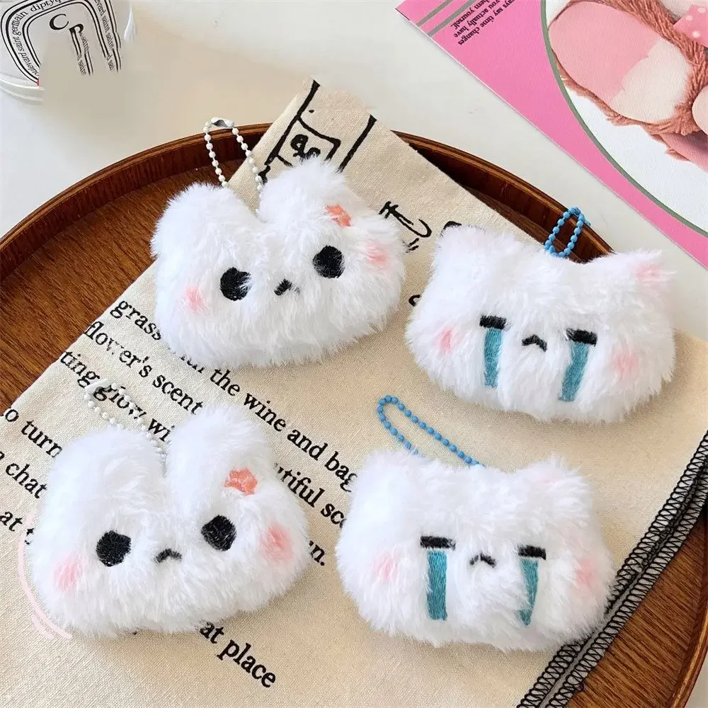 LLavero de juguete de muñeco de conejo de peluche de dibujos animados para mujer, colgante de bolso lindo dulce, accesorios de llavero de coche, regalo Kawaii para parejas