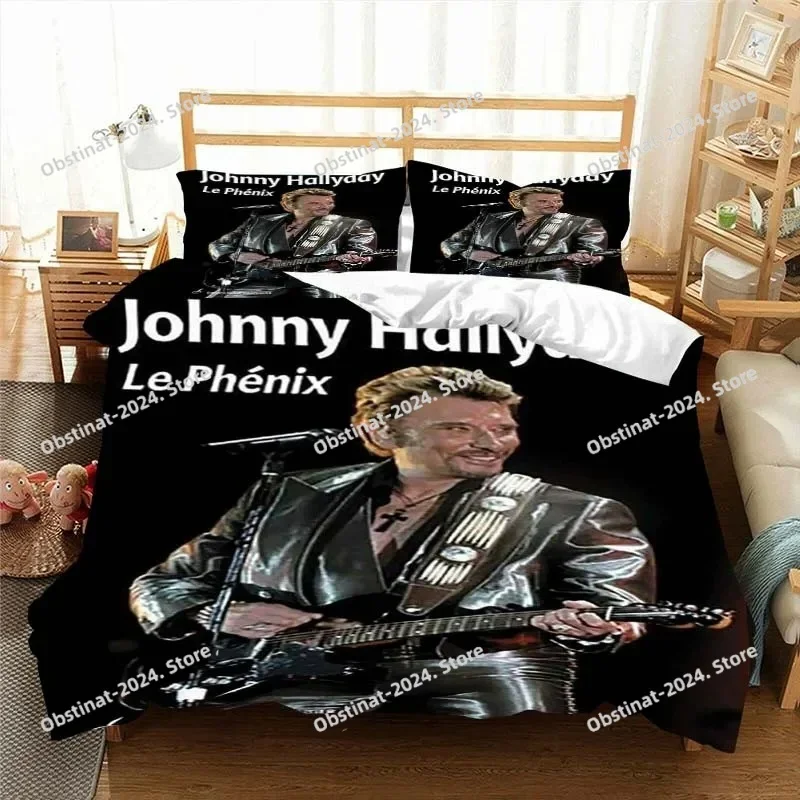 Johnny Hallyday Pattern Quilt Cover Pillowcase Bedding Two or Three Piece Set Multi Size Comforter Set Duvet Cover Bedding Sets