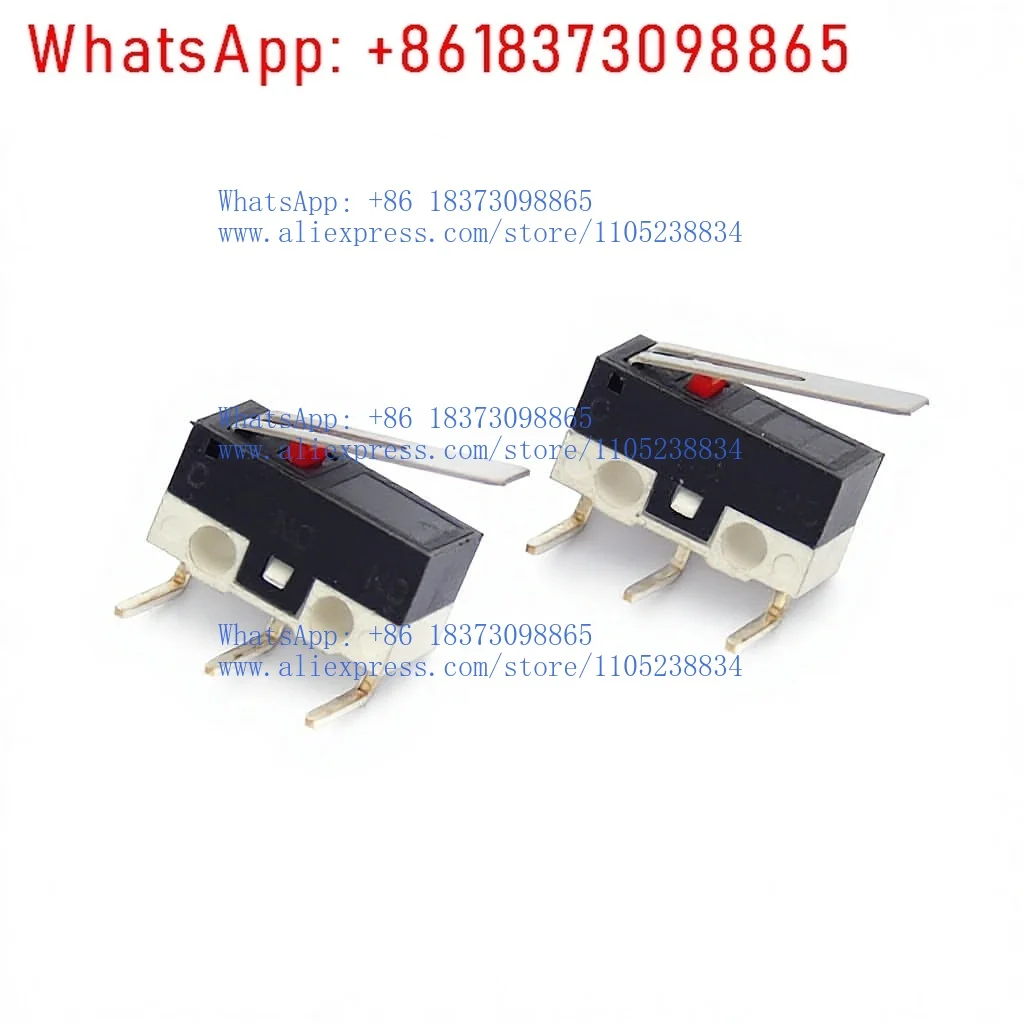100PCS 3-pin 90-degree left-bend needle mouse switch, limit switch, push button switch, low voltage circuit breaker 1A 125V AC
