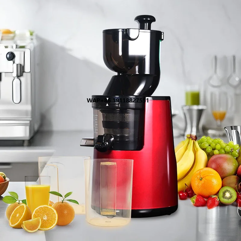 

MOSEENER Electric Commercial Juice Extractor Machine Automatic Stainless Steel Blade Kitchen Juicer with Big Mouth Slow Juicer