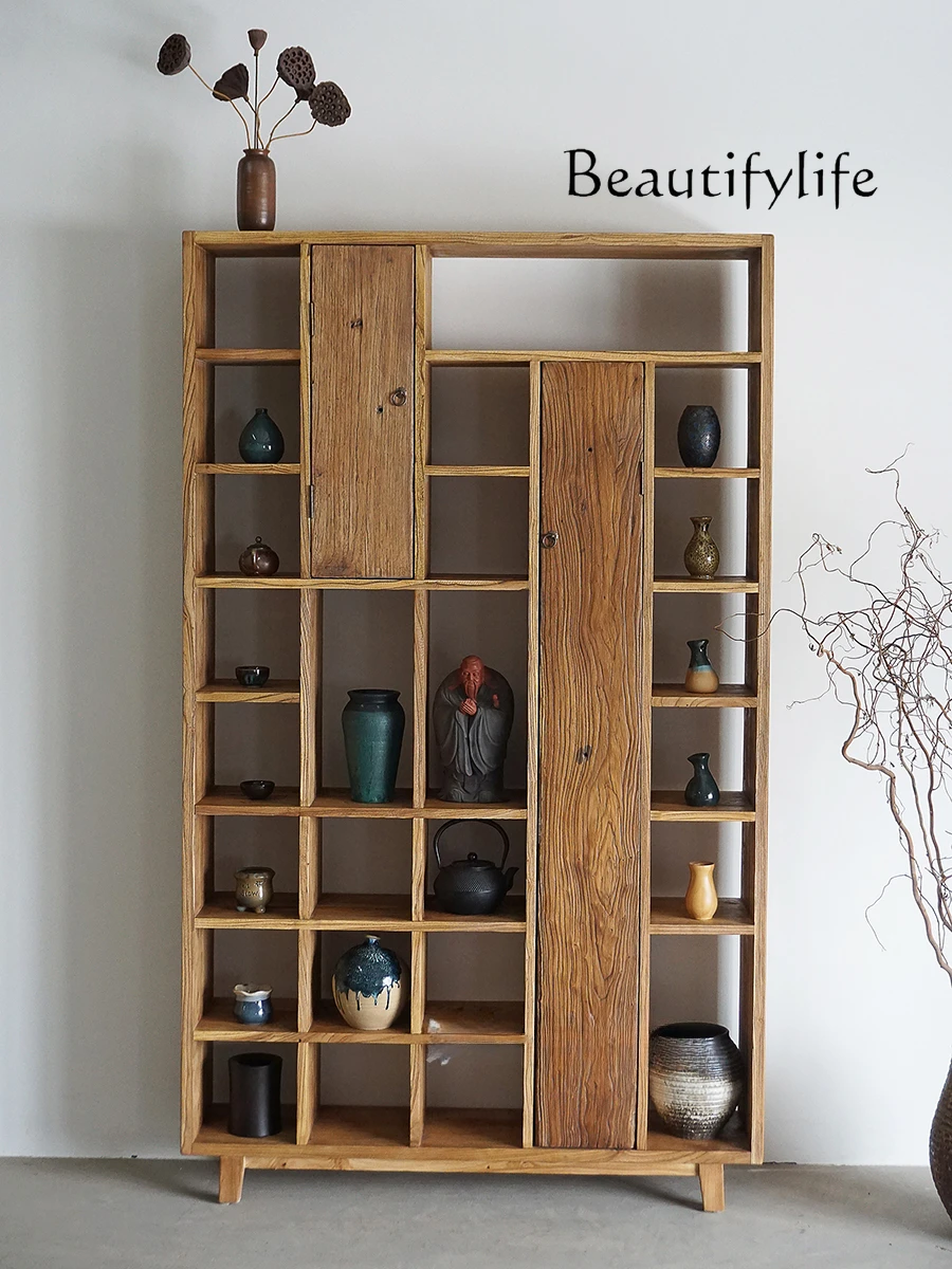 

Старинная полка из массива дерева в скандинавском стиле, домашняя Минималистичная витрина