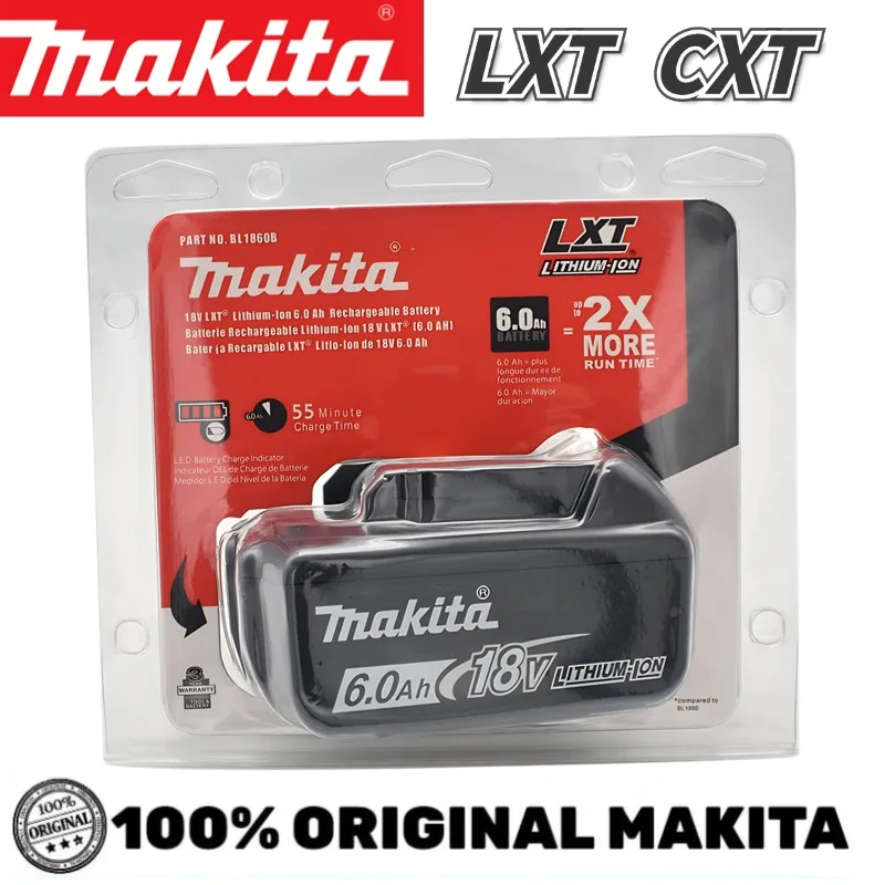 

Оригинальная батарея Makita 18 В для батареи 6 Ач BL1860 BL1850B BL1850 BL1840 BL1830B Сменная литиевая батарея Makita