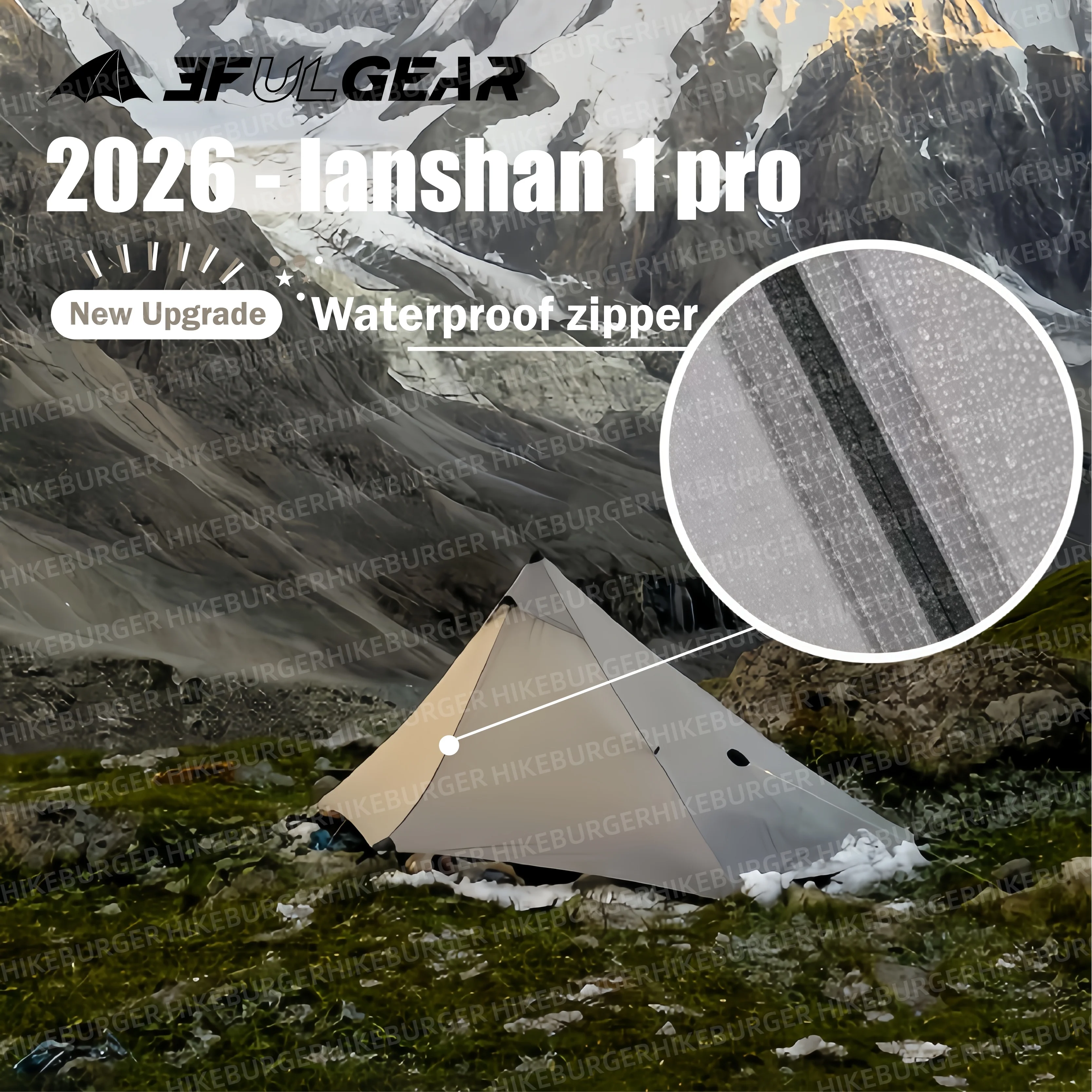 Палатка 3F UL GEAR Lanshan 1pro 2026 из Silpoly/Silnylon для кемпинга, портативная, ультралегкая, водонепроницаемая, ветрозащитная, для походов