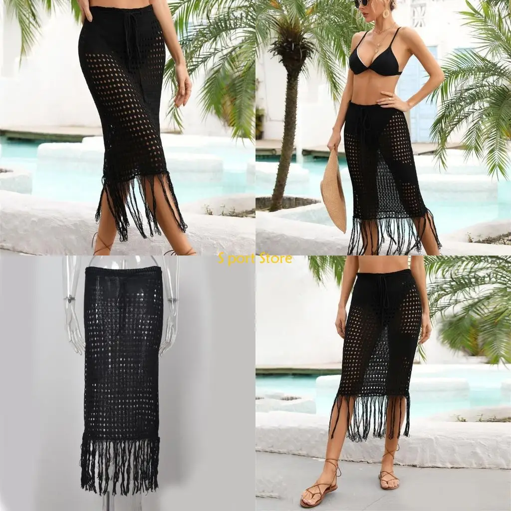 

U2JB Women Hollows Crochet Sexy Sleeveless Beachwear Cover Down Sleep Swimwear Cover