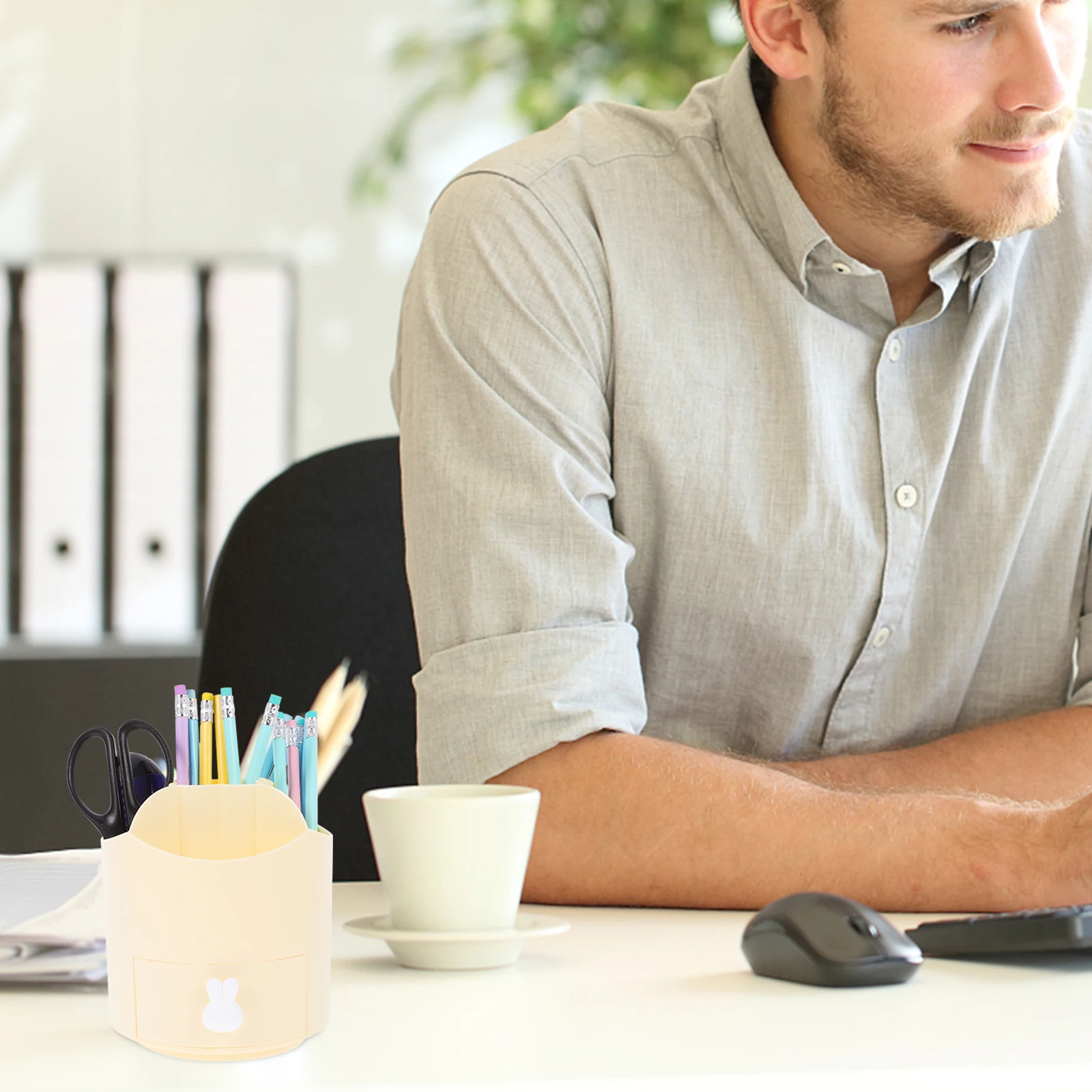 

360 Degree Rotating Pen Holder PP Material Multi function Desk ganizer Stationery Supplies Student Office Brush Storage